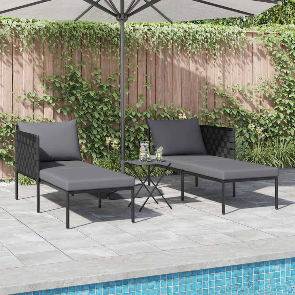 Sonnenliege mit Kissen 2-Person Anthrazit 153 x 115 x 69,5 cm