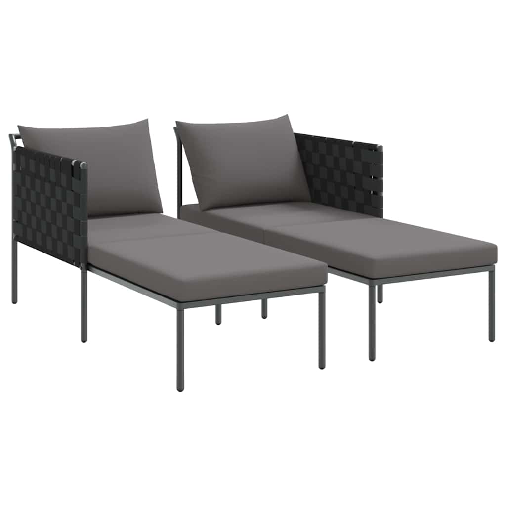 Sonnenliege mit Kissen 2-Person Anthrazit 153 x 115 x 69,5 cm