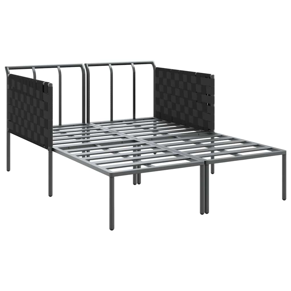 Sonnenliege mit Kissen 2-Person Anthrazit 153 x 115 x 69,5 cm