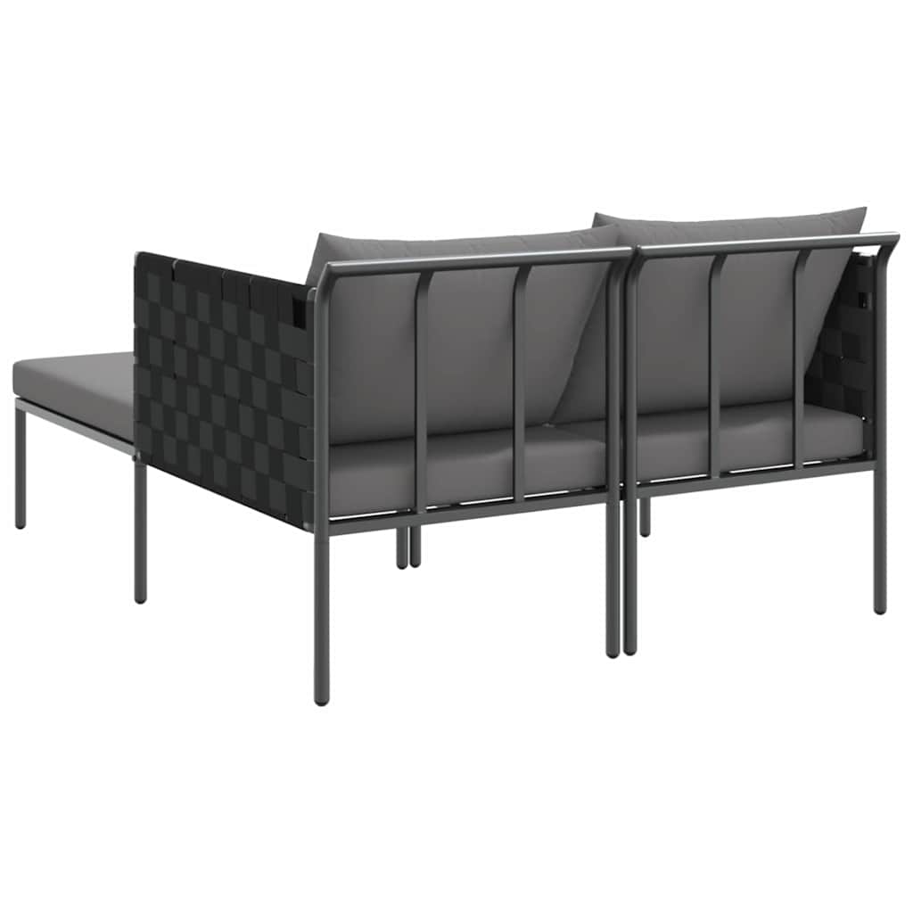 Sonnenliege mit Kissen 2-Person Anthrazit 153 x 115 x 69,5 cm