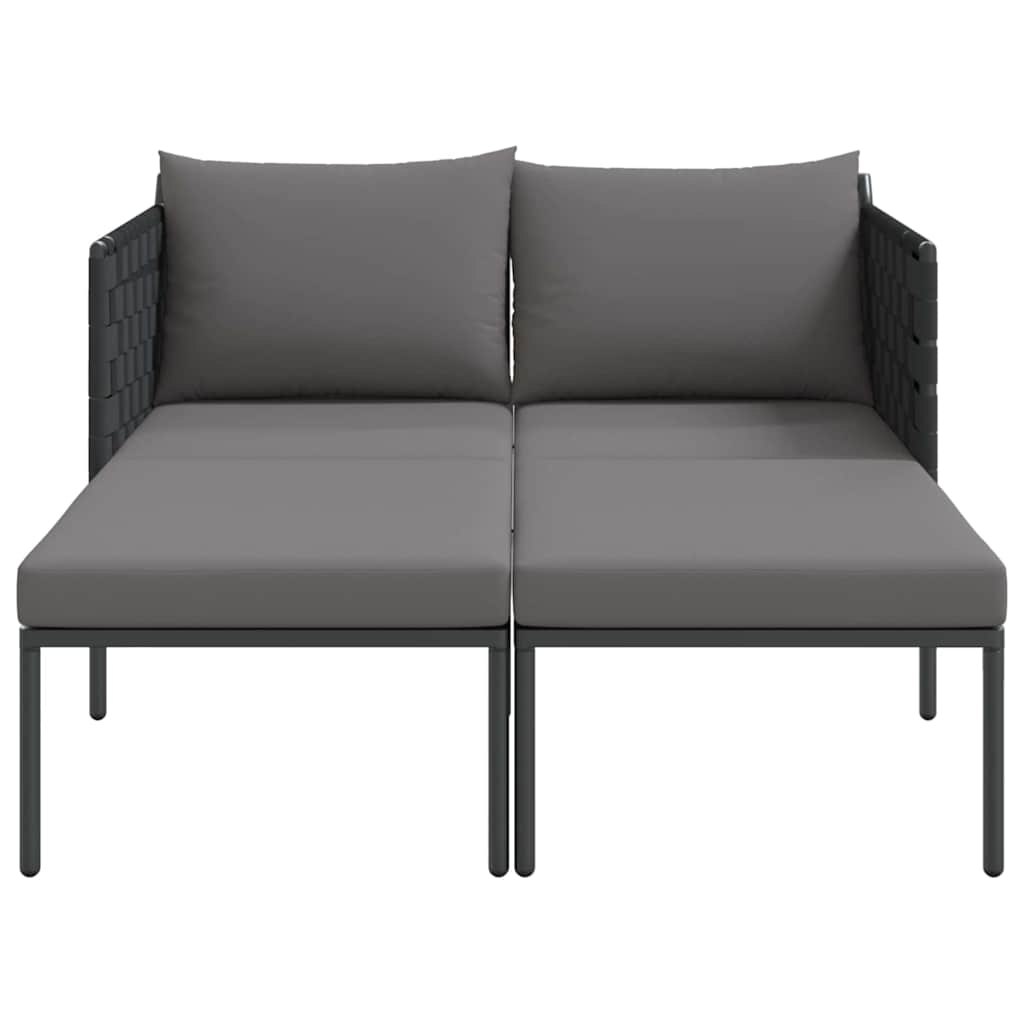 Sonnenliege mit Kissen 2-Person Anthrazit 153 x 115 x 69,5 cm