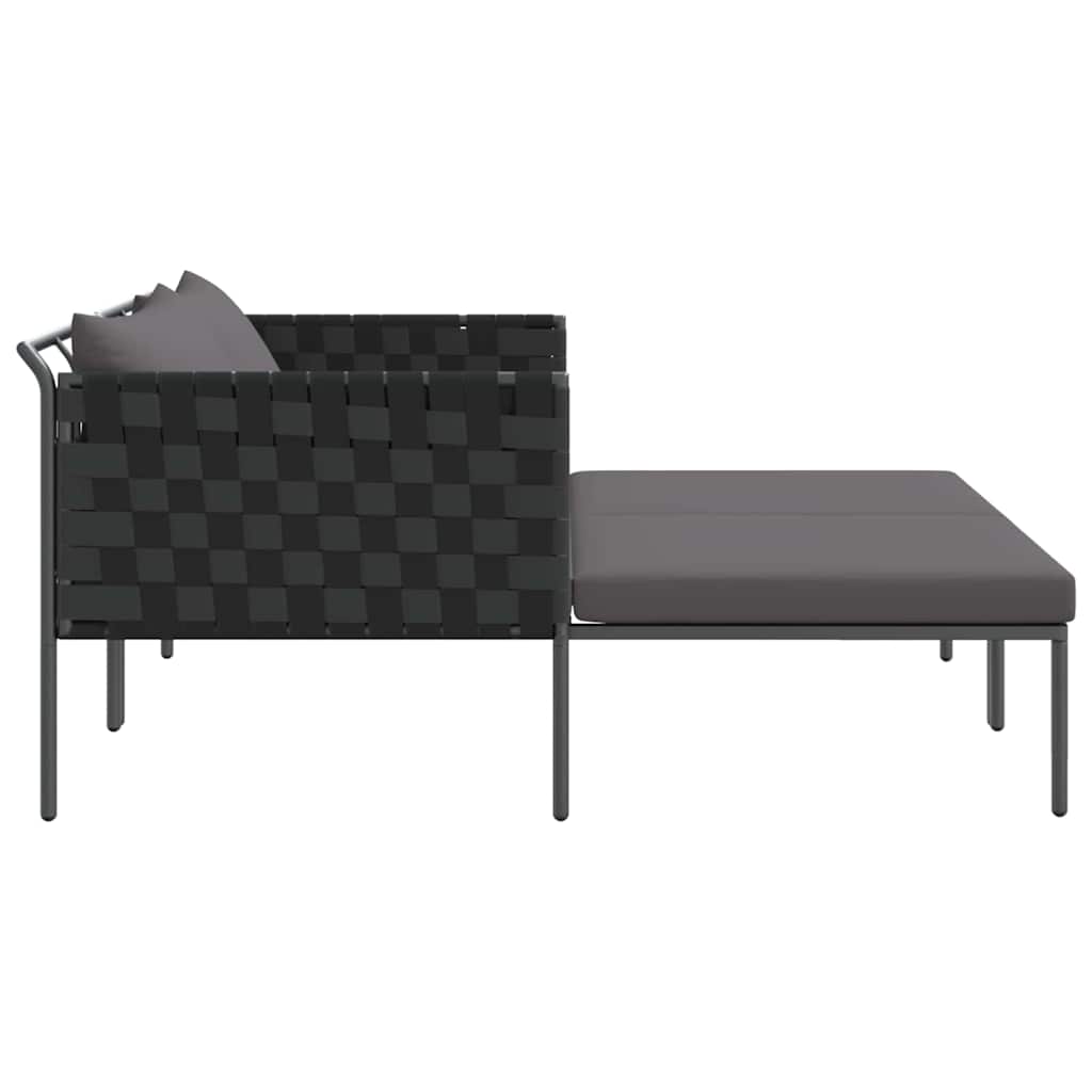 Sonnenliege mit Kissen 2-Person Anthrazit 153 x 115 x 69,5 cm