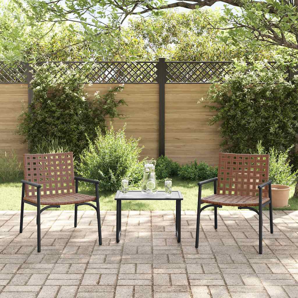 Gartenstuhl 2 stk. Braun Poly-Rattan