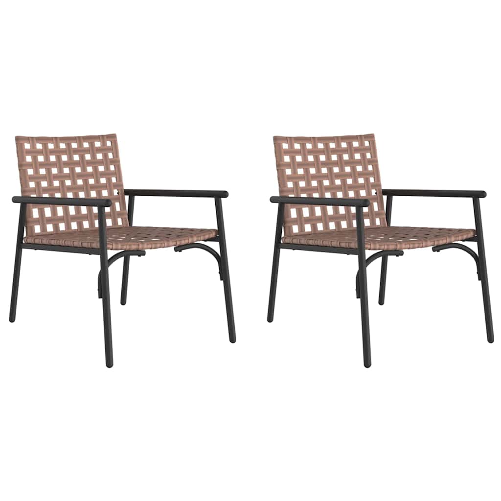 Gartenstuhl 2 stk. Braun Poly-Rattan