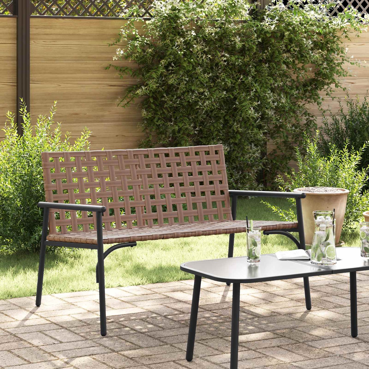 Gartenstuhl Braun 110,5 x 79 x 75,5 cm Poly-Rattan