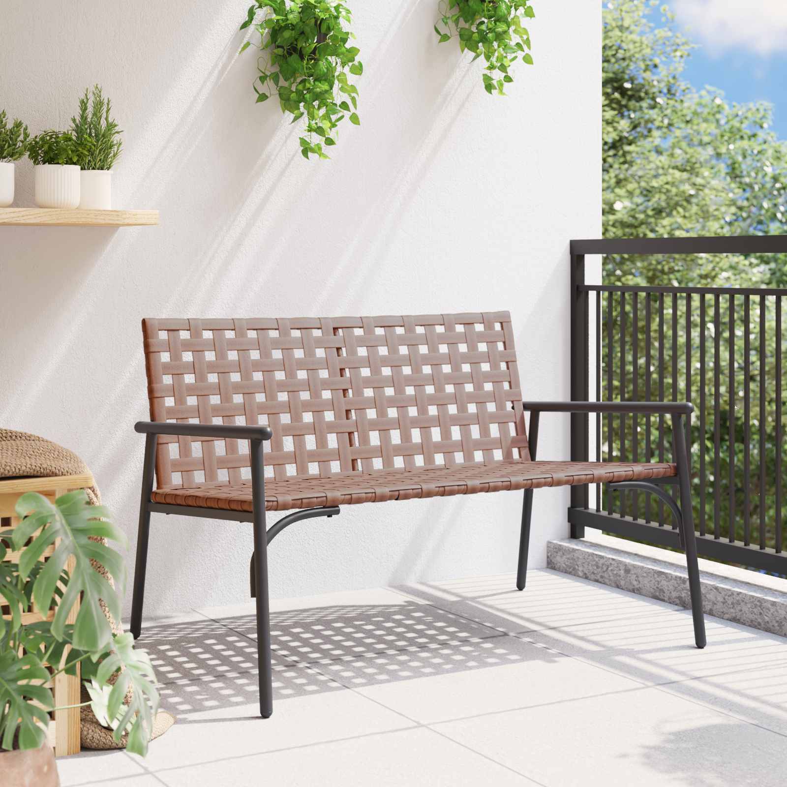 Gartenstuhl Braun 110,5 x 79 x 75,5 cm Poly-Rattan