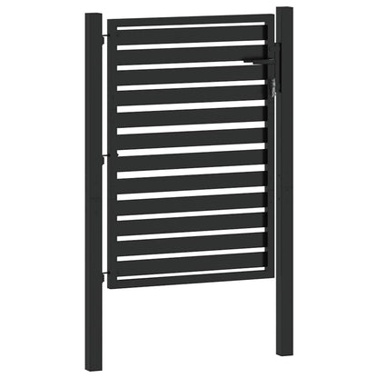 Gartentor Abschließbar Schwarz 100x120 cm Aluminium