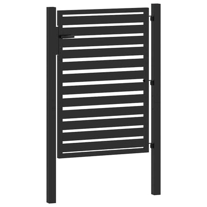 Gartentor Abschließbar Schwarz 100x120 cm Aluminium