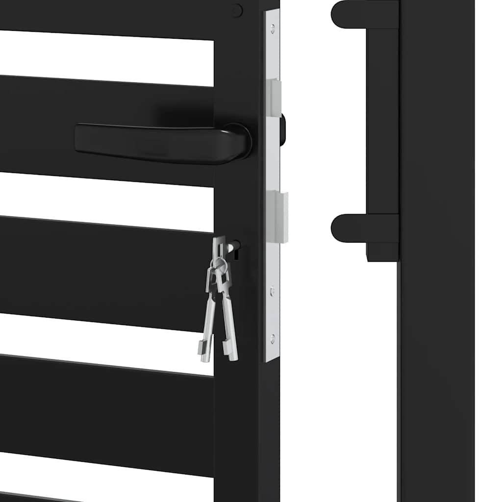 Gartentor Abschließbar Schwarz 100x120 cm Aluminium