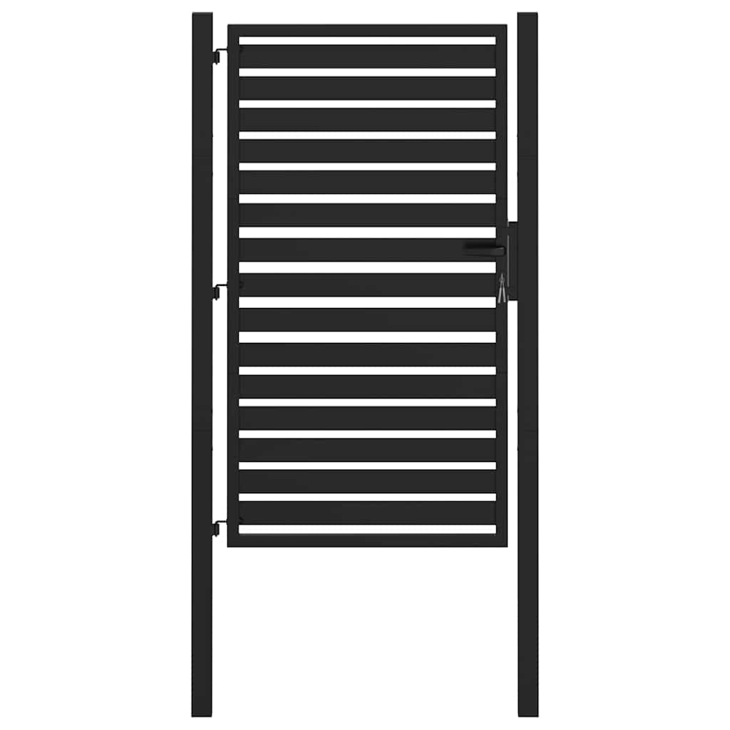 Gartentor Abschließbar Schwarz 100x150 cm Aluminium
