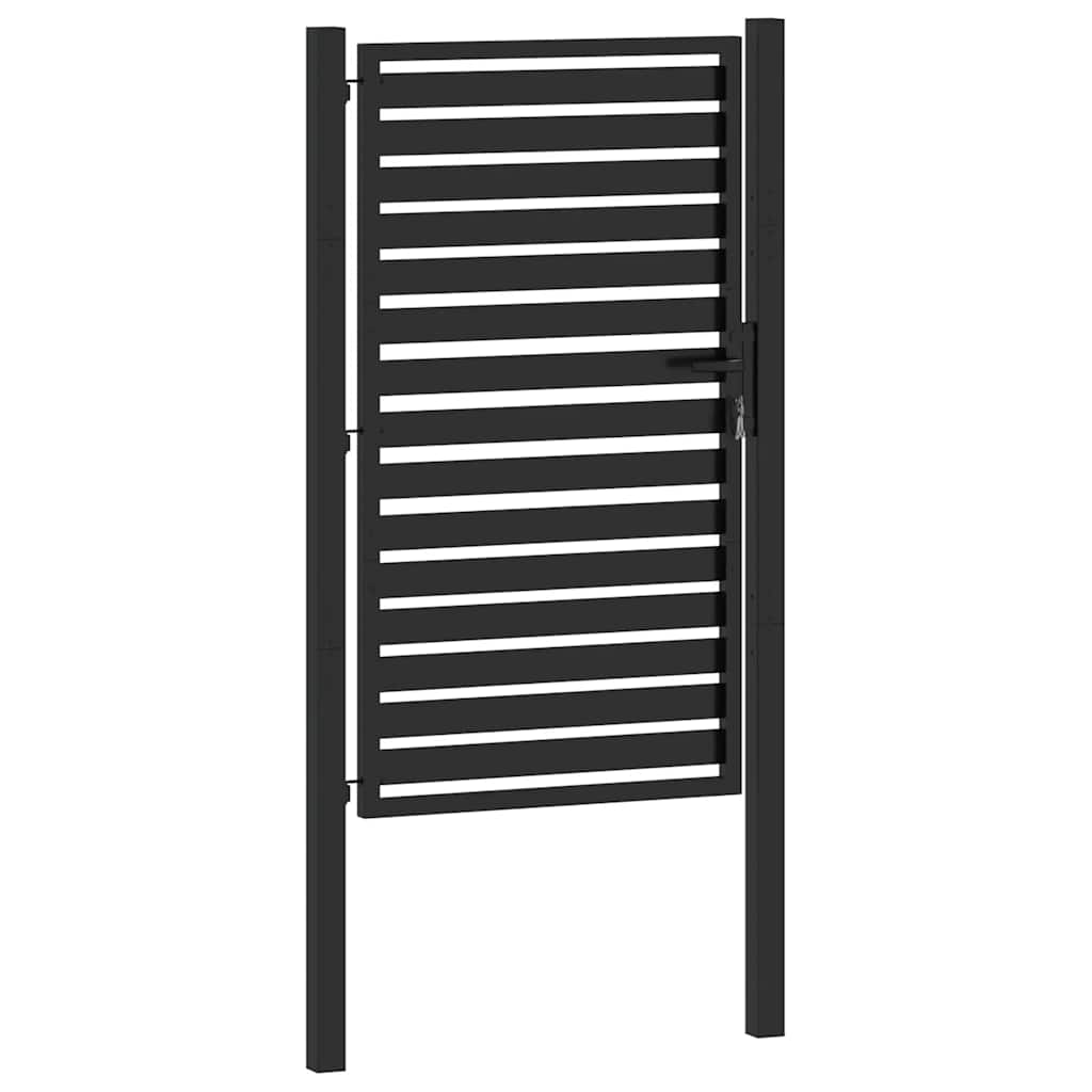 Gartentor Abschließbar Schwarz 100x150 cm Aluminium