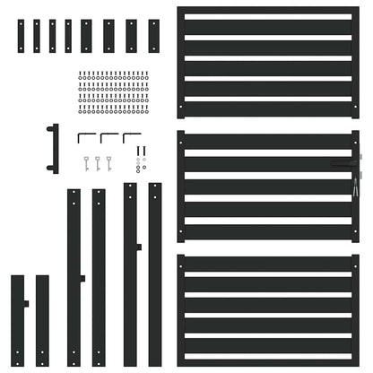 Gartentor Abschließbar Schwarz 100x150 cm Aluminium