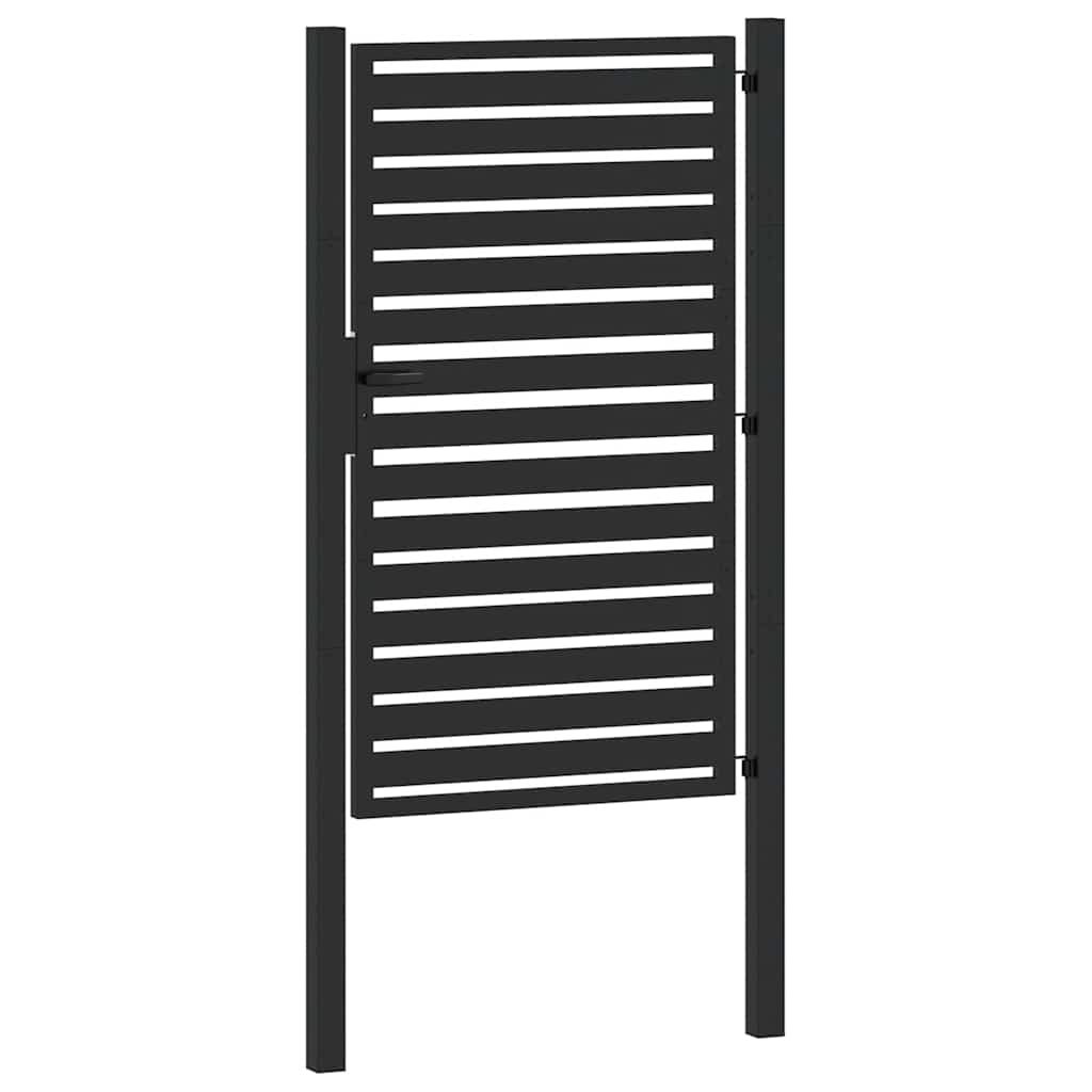Gartentor Abschließbar Schwarz 100x150 cm Aluminium