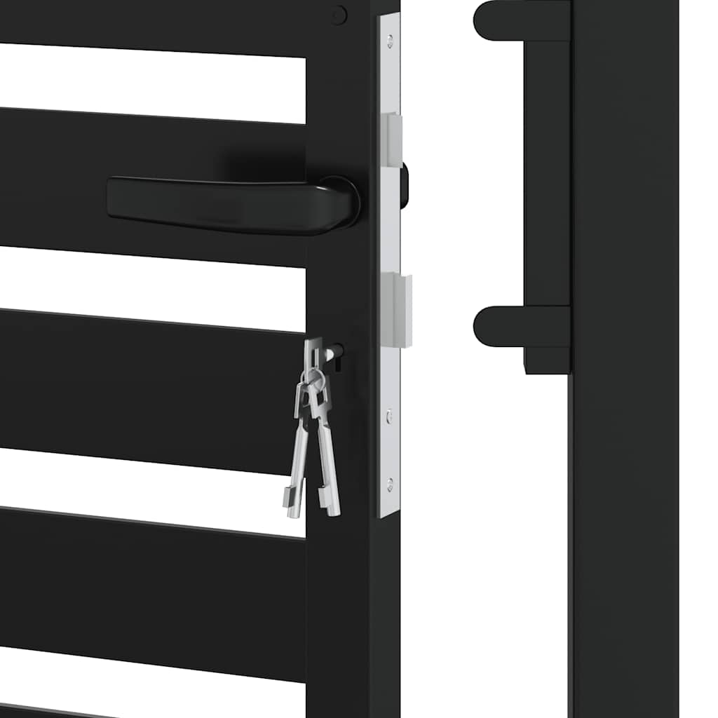 Gartentor Abschließbar Schwarz 100x150 cm Aluminium