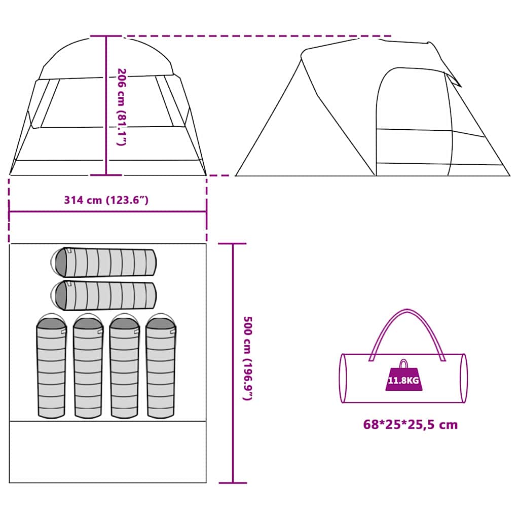 Dome Zelt für 6 Personen 6 Personen Blau