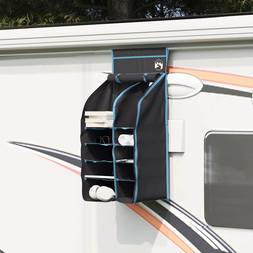 Hängender Zeltorganizer mit 10 Taschen mit Speicher Schwarz