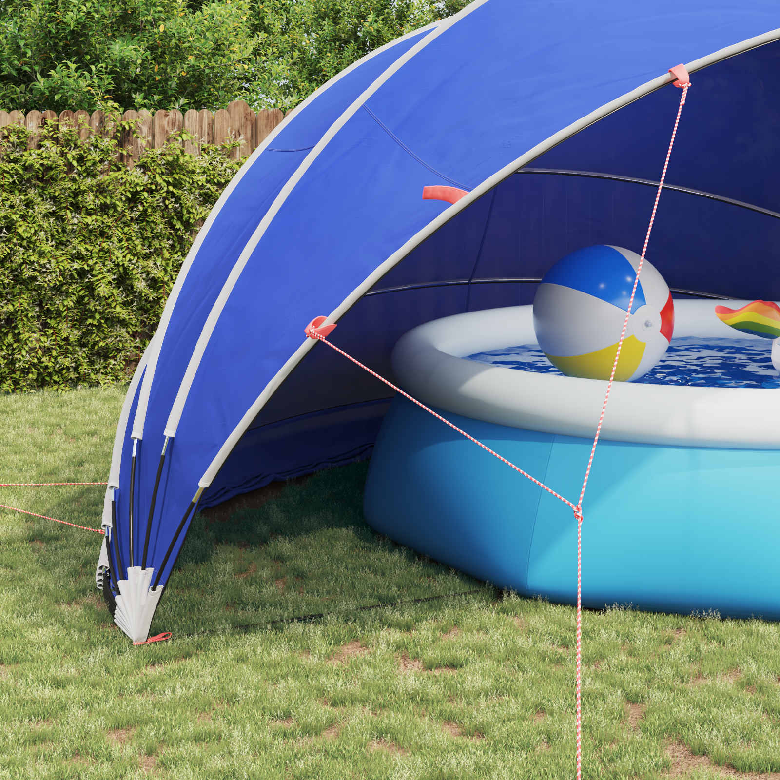 Pool-Dome 592 x 590 x 275 cm 185T Polyester mit PU-Beschichtung