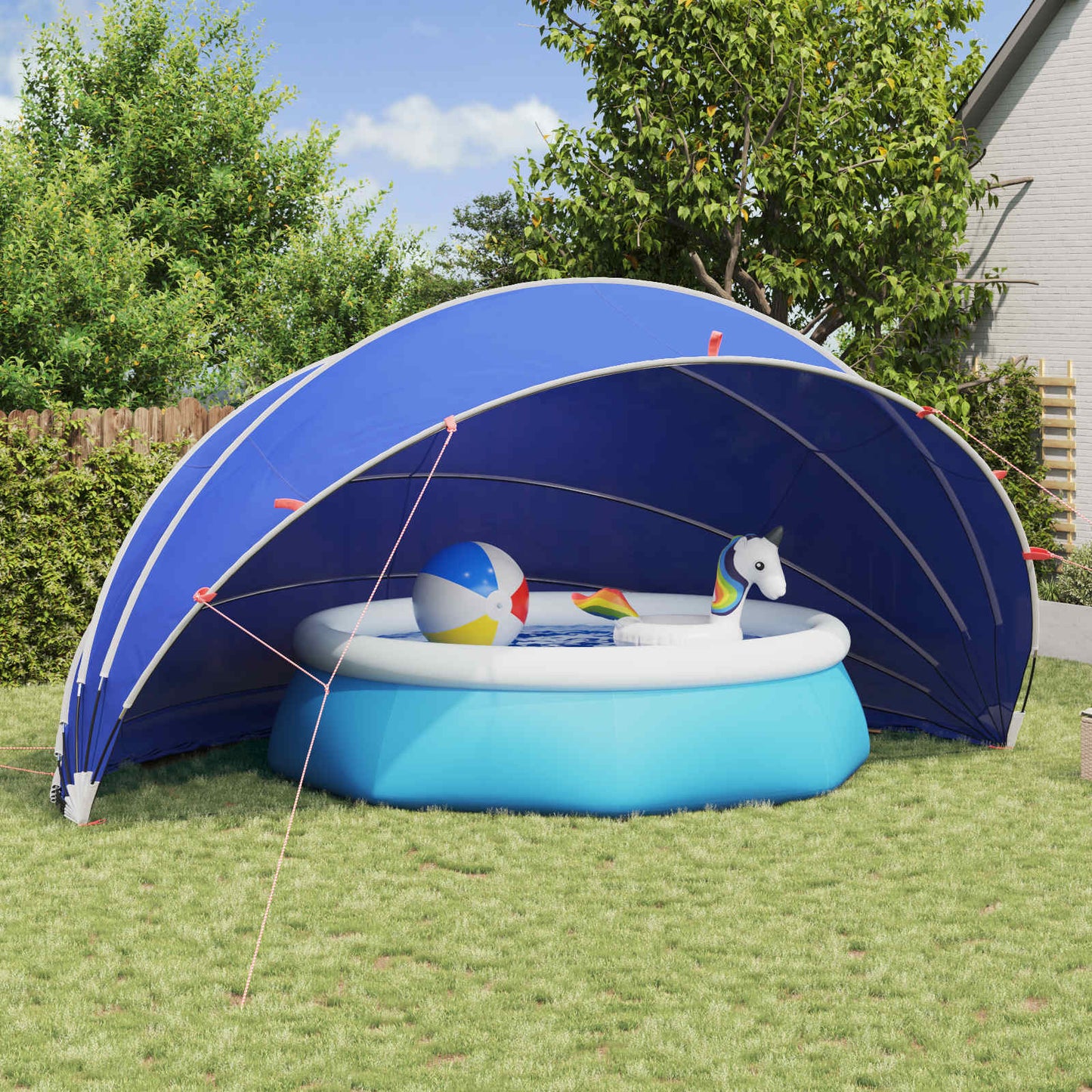 Pool-Dome 592 x 590 x 275 cm 185T Polyester mit PU-Beschichtung