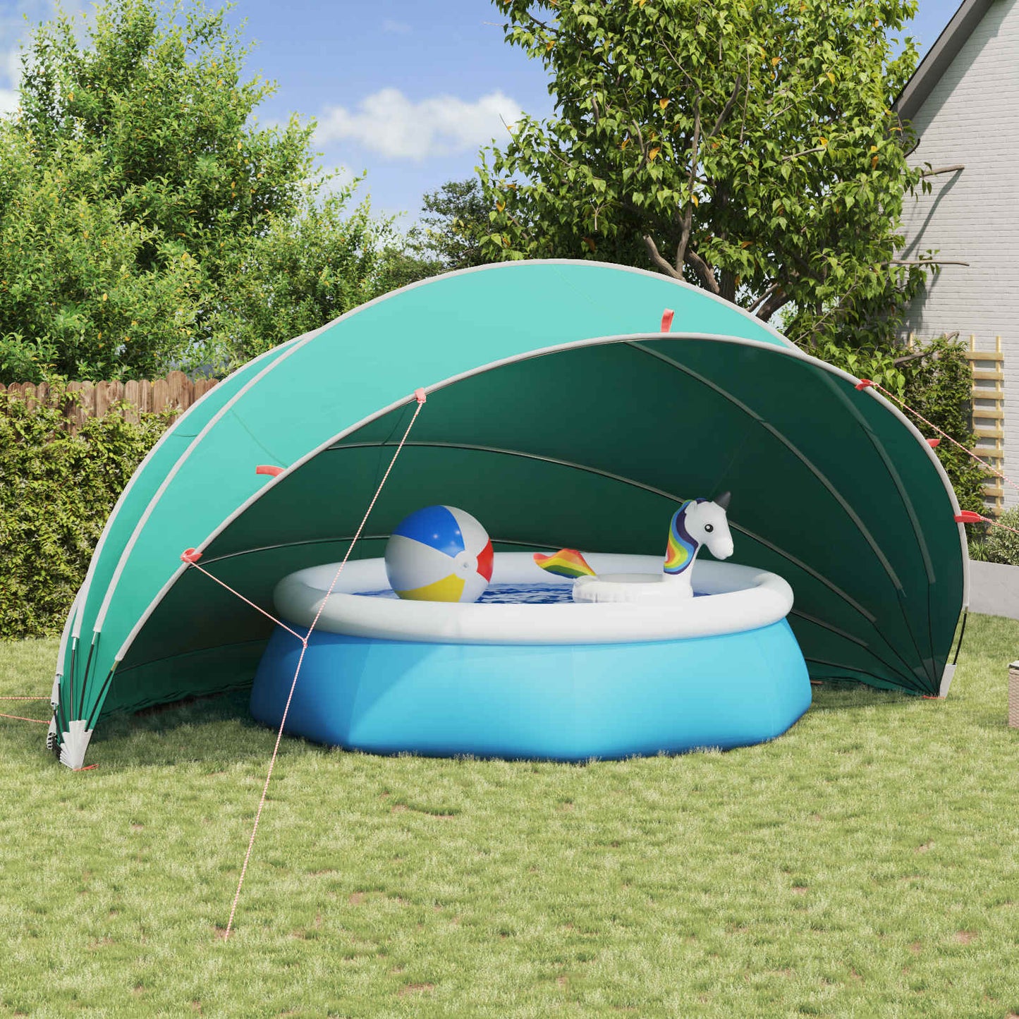 Pool-Dome 592 x 590 x 275 cm 185T Polyester mit PU-Beschichtung