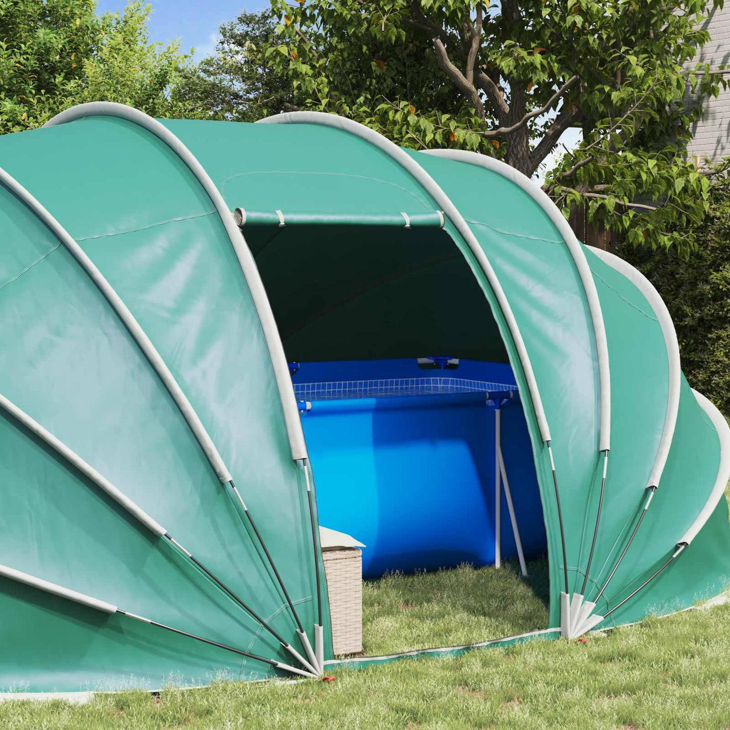Poolzelt Kuppel 538 x 440 x 204 cm Meergrün