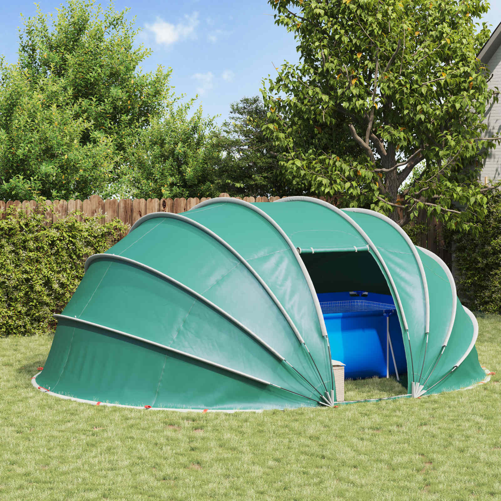 Poolzelt Kuppel 538 x 440 x 204 cm Meergrün