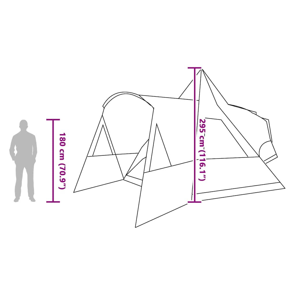 Teepee Zelt für 8 Personen 8 Personen Grau und Orange