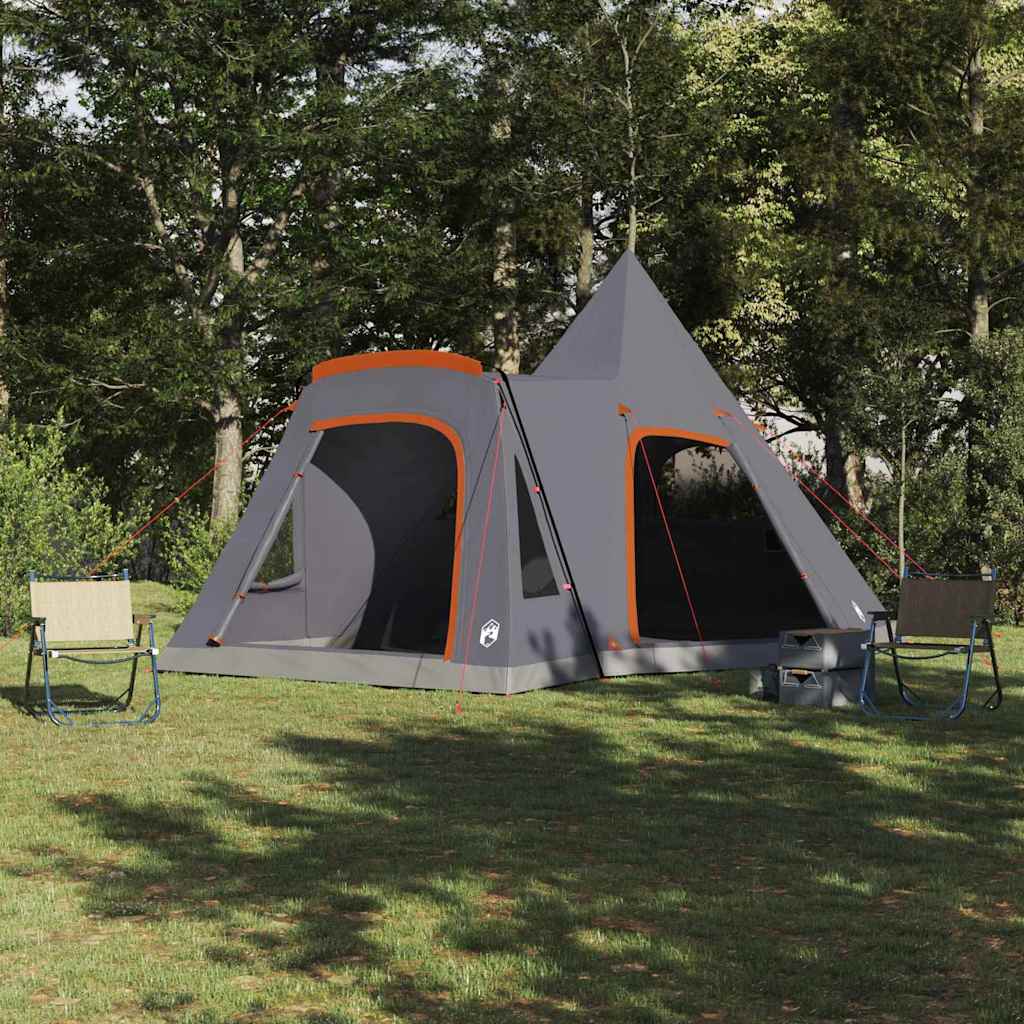 Teepee Zelt für 5 Personen 5 Personen Grau und Orange
