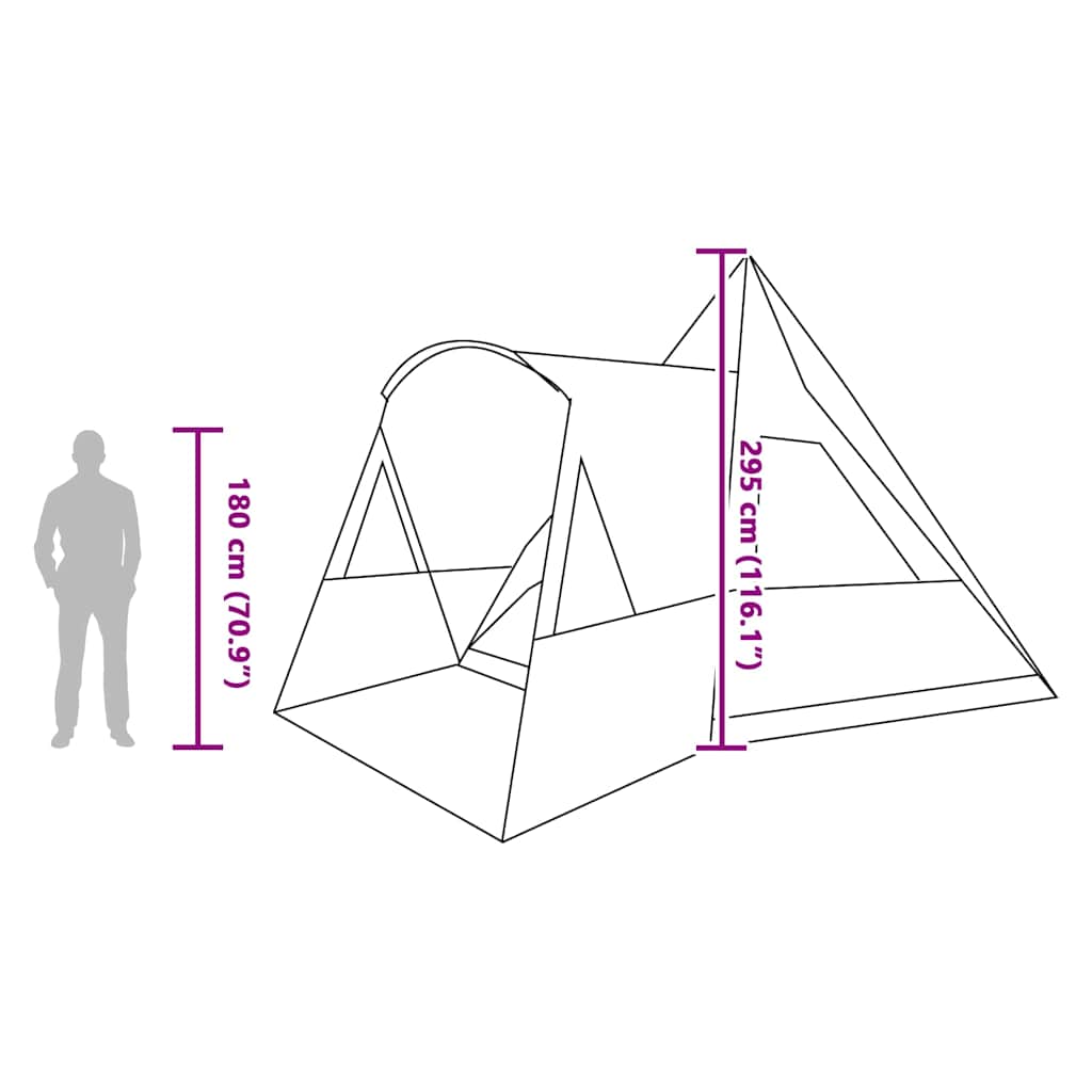Teepee Zelt für 5 Personen 5 Personen Grau und Orange