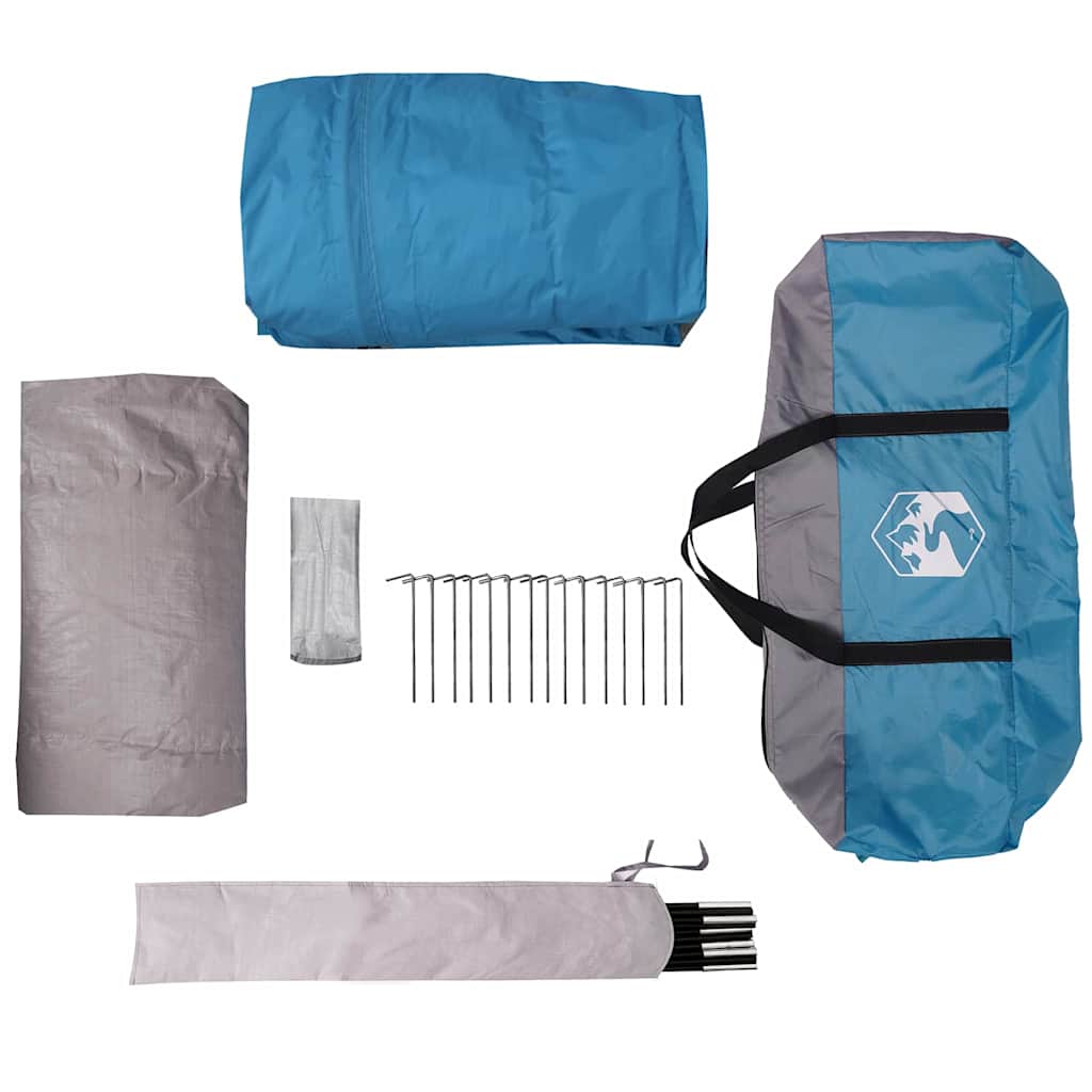 Tunnelzelt für 8 Personen mit Dach Blau 710 x 460 x 245 cm