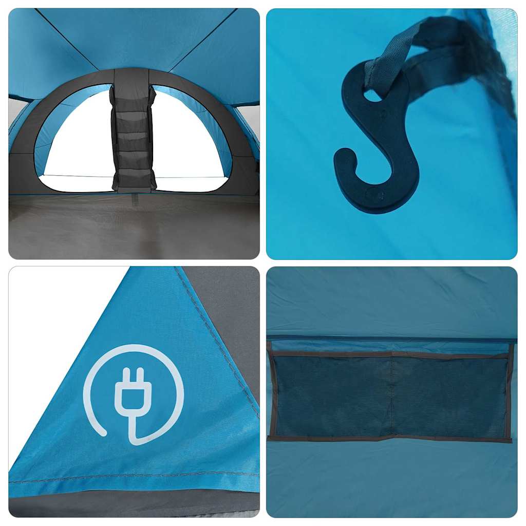 Tunnelzelt für 8 Personen mit Dach Blau 710 x 460 x 245 cm