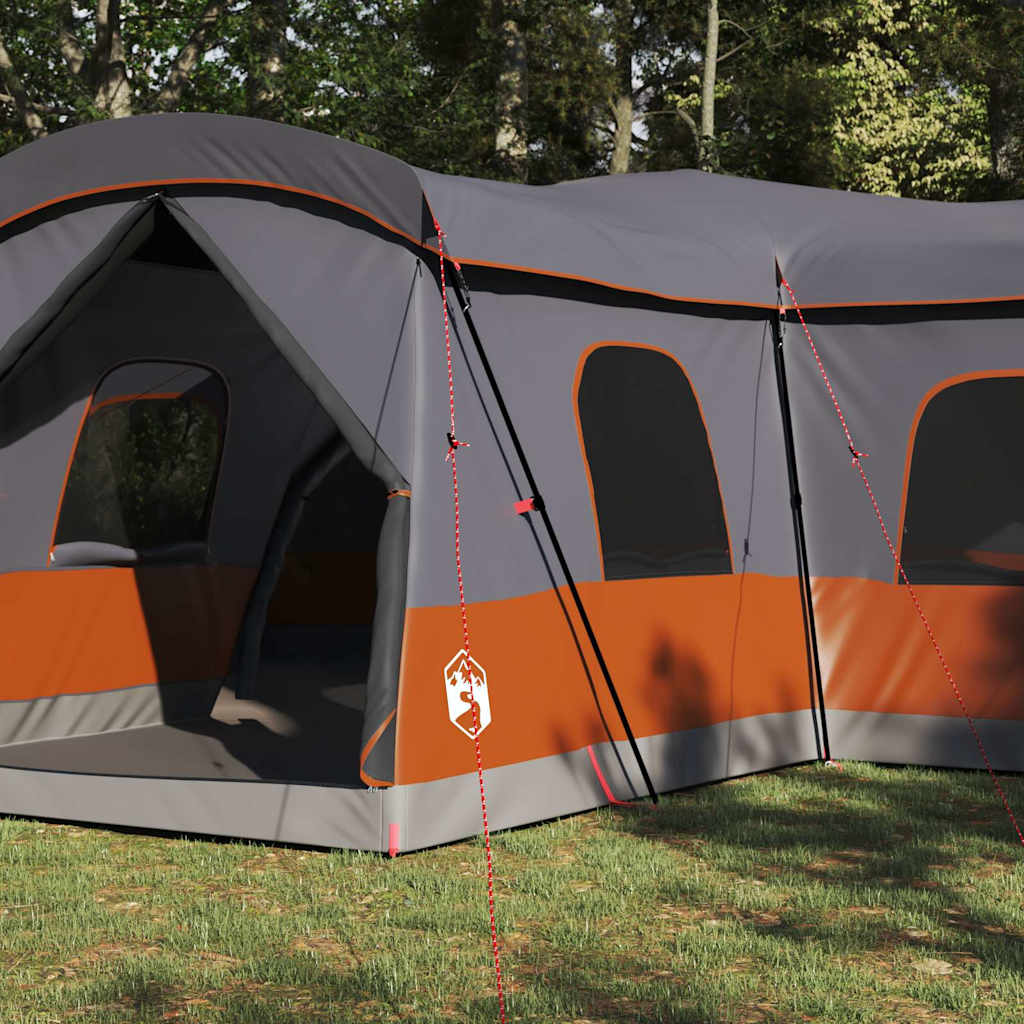 Zelt für 16 Personen Grau und Orange 680 x 510 x 210 cm