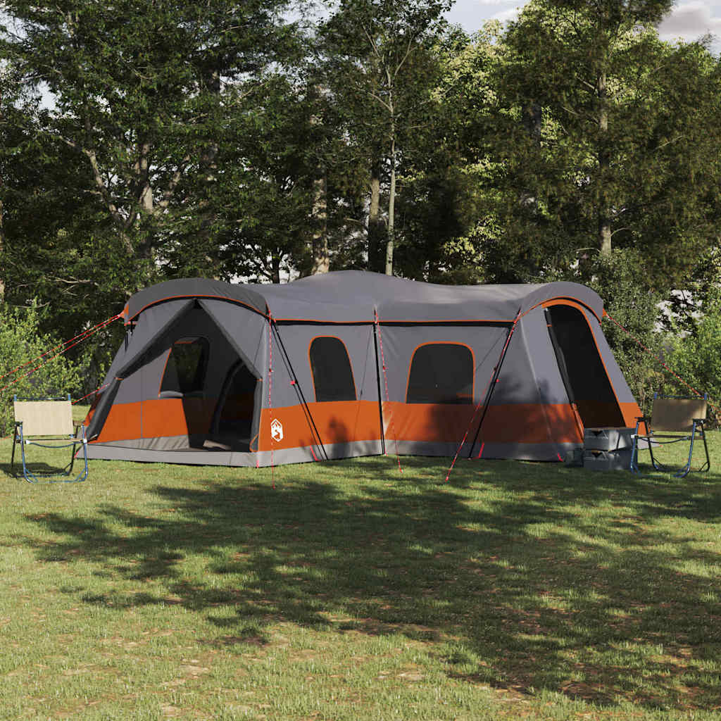 Zelt für 16 Personen Grau und Orange 680 x 510 x 210 cm