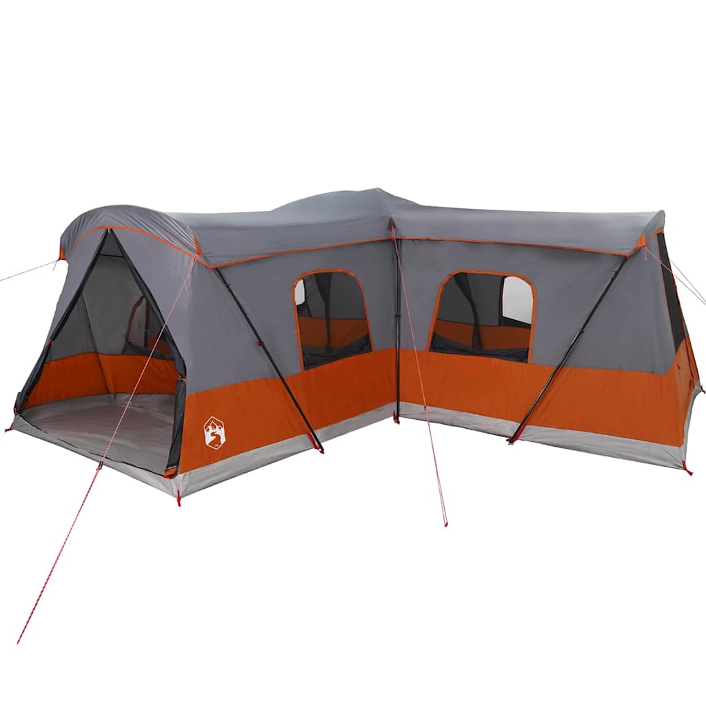 Zelt für 16 Personen Grau und Orange 680 x 510 x 210 cm