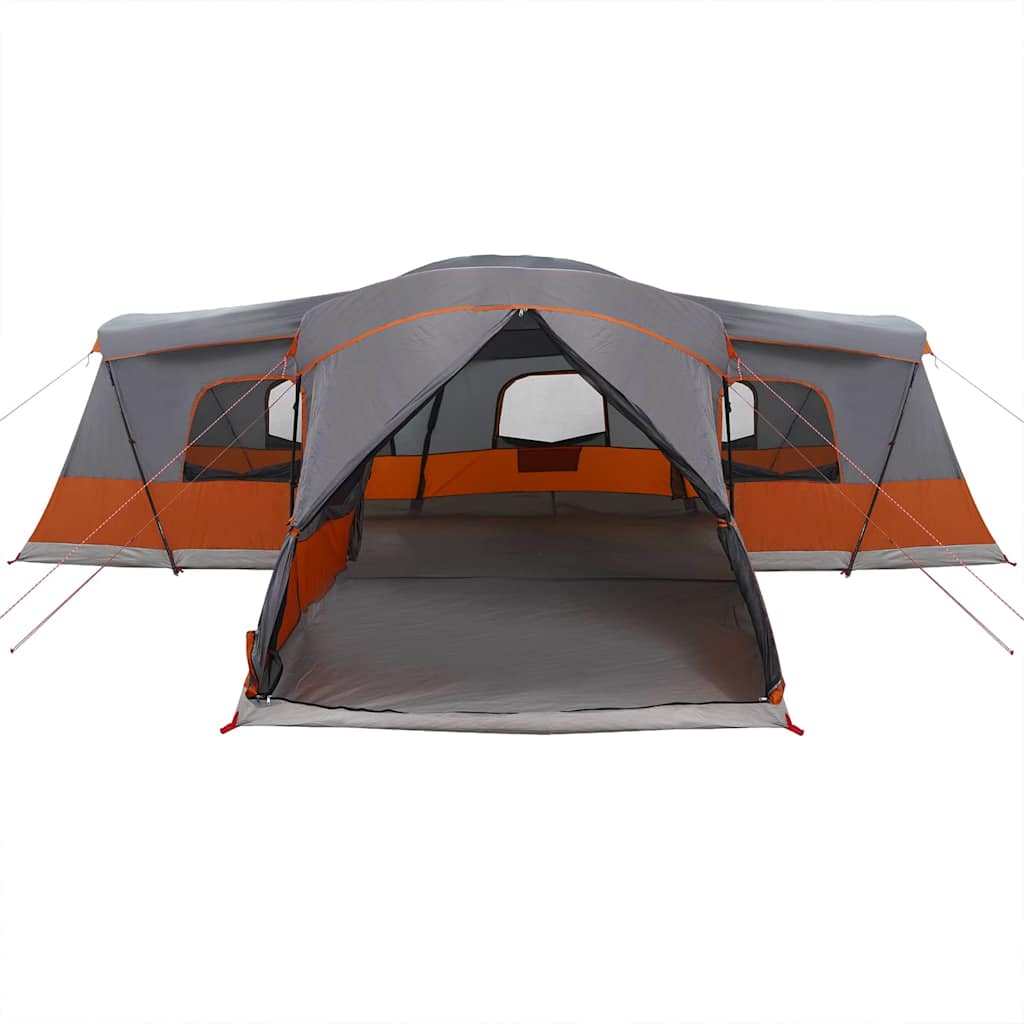 Zelt für 16 Personen Grau und Orange 680 x 510 x 210 cm