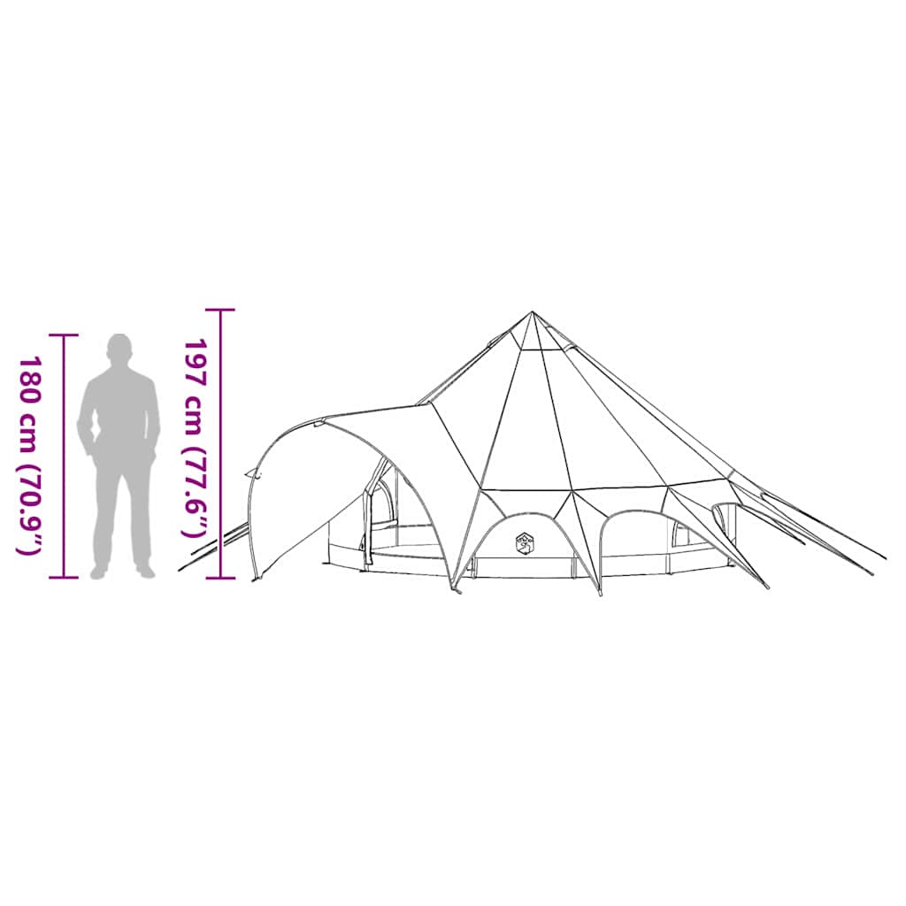 Teepee Zelt für 3 Personen 3 Personen Blau und Grau