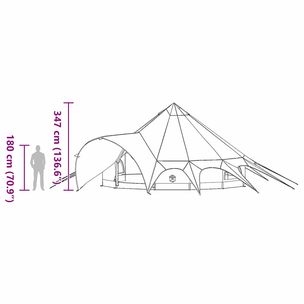 Teepee Zelt für 7 Personen 7 Personen Grau und Orange