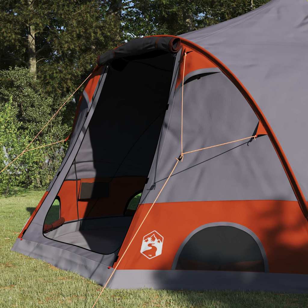 Dome Zelt für 4 Personen Grau und Orange 505 x 450 x 248 cm