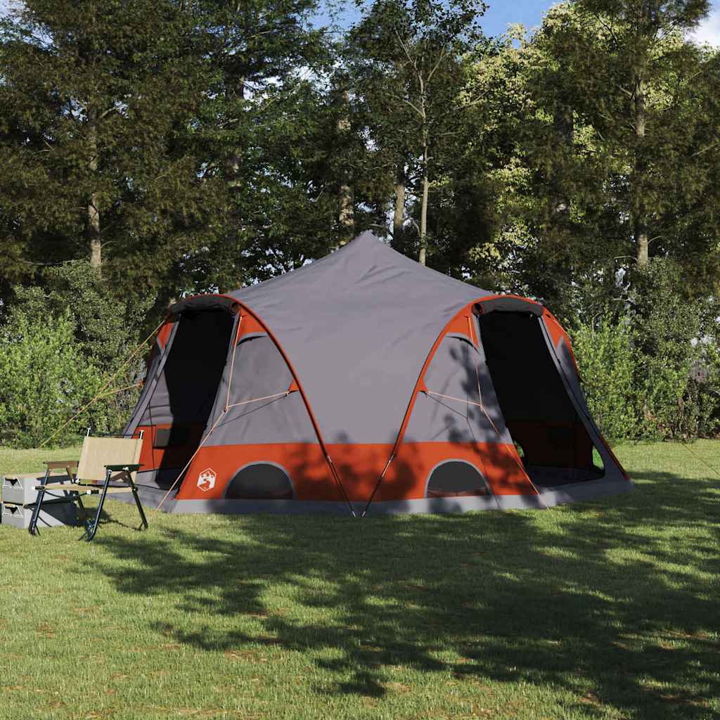 Dome Zelt für 4 Personen Grau und Orange 505 x 450 x 248 cm