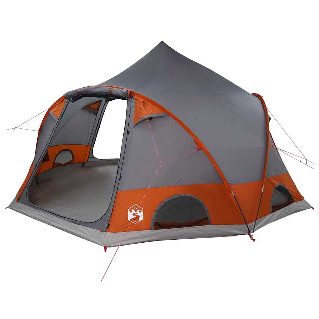 Dome Zelt für 4 Personen Grau und Orange 505 x 450 x 248 cm