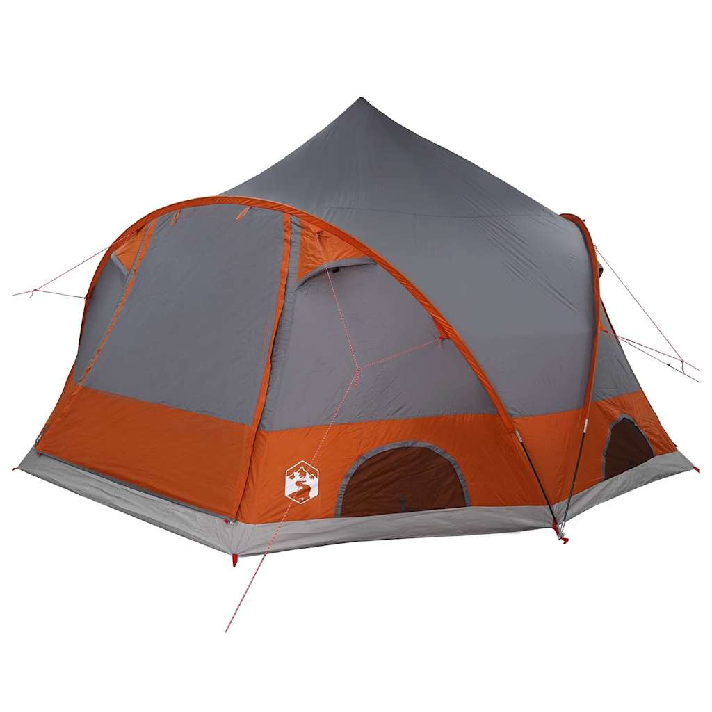 Dome Zelt für 4 Personen Grau und Orange 505 x 450 x 248 cm