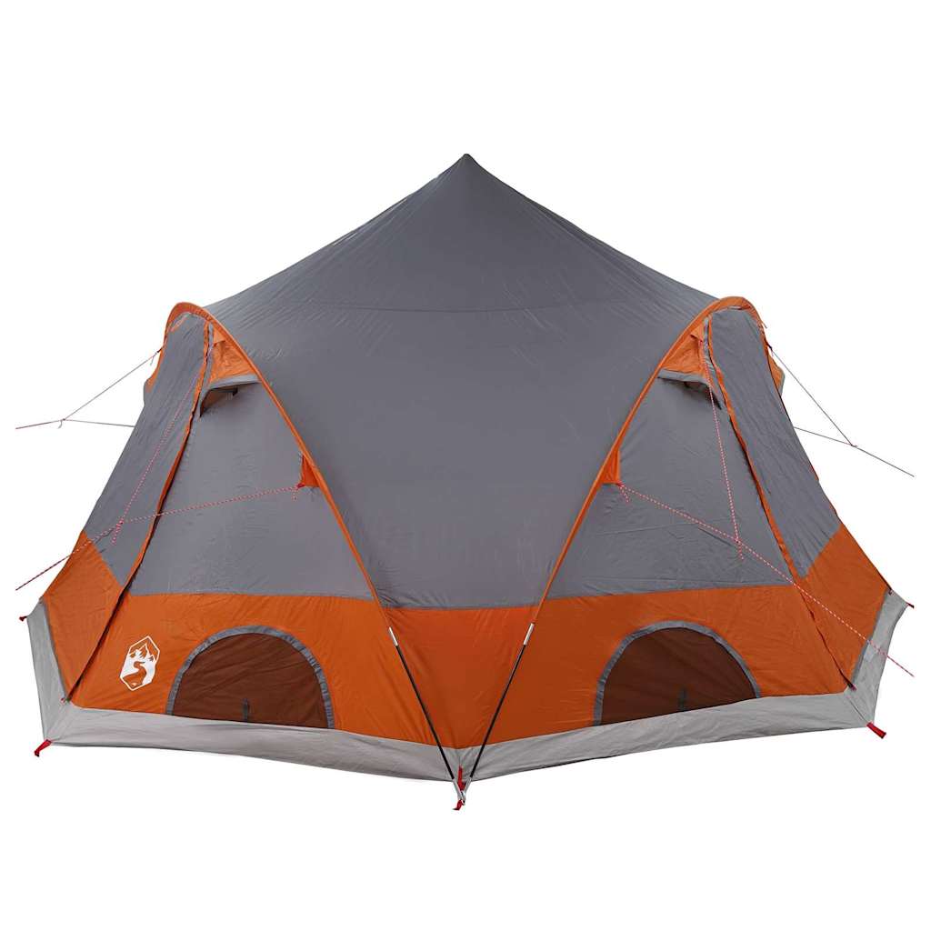 Dome Zelt für 4 Personen Grau und Orange 505 x 450 x 248 cm