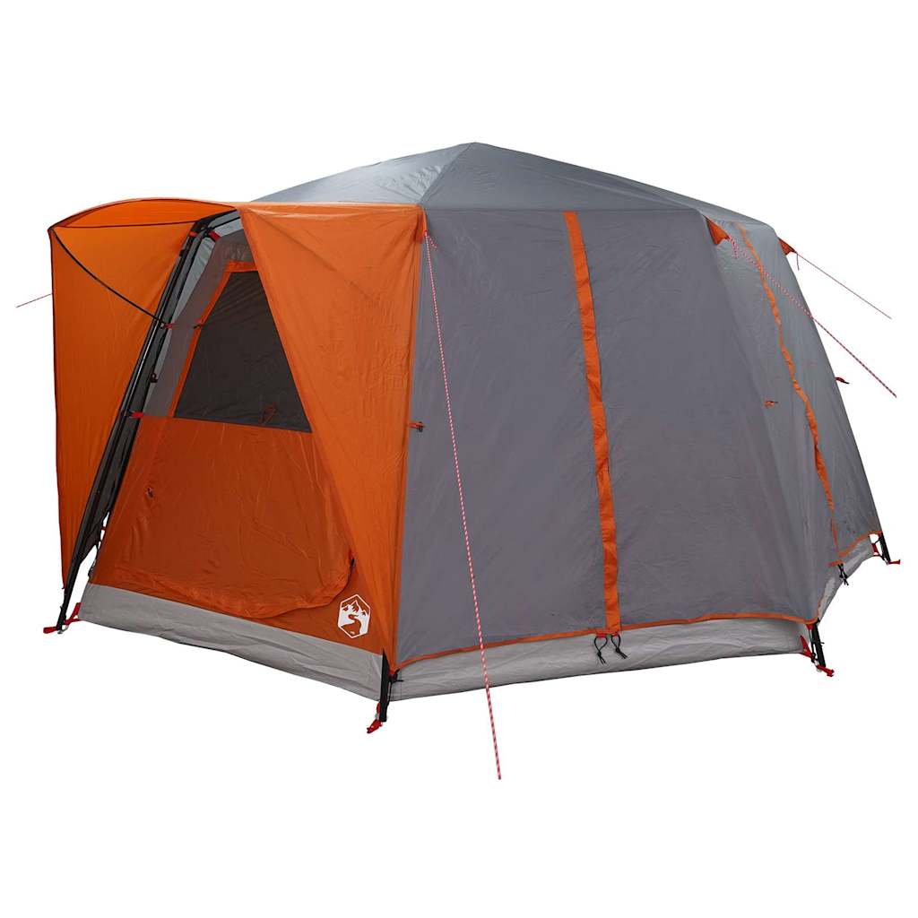 Zelt für 6 Personen mit Dach Grau und Orange 425 x 396 x 222 cm