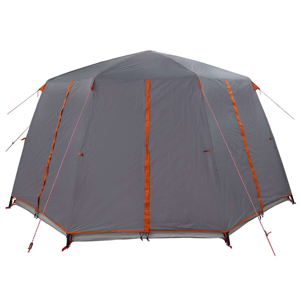 Zelt für 6 Personen mit Dach Grau und Orange 425 x 396 x 222 cm