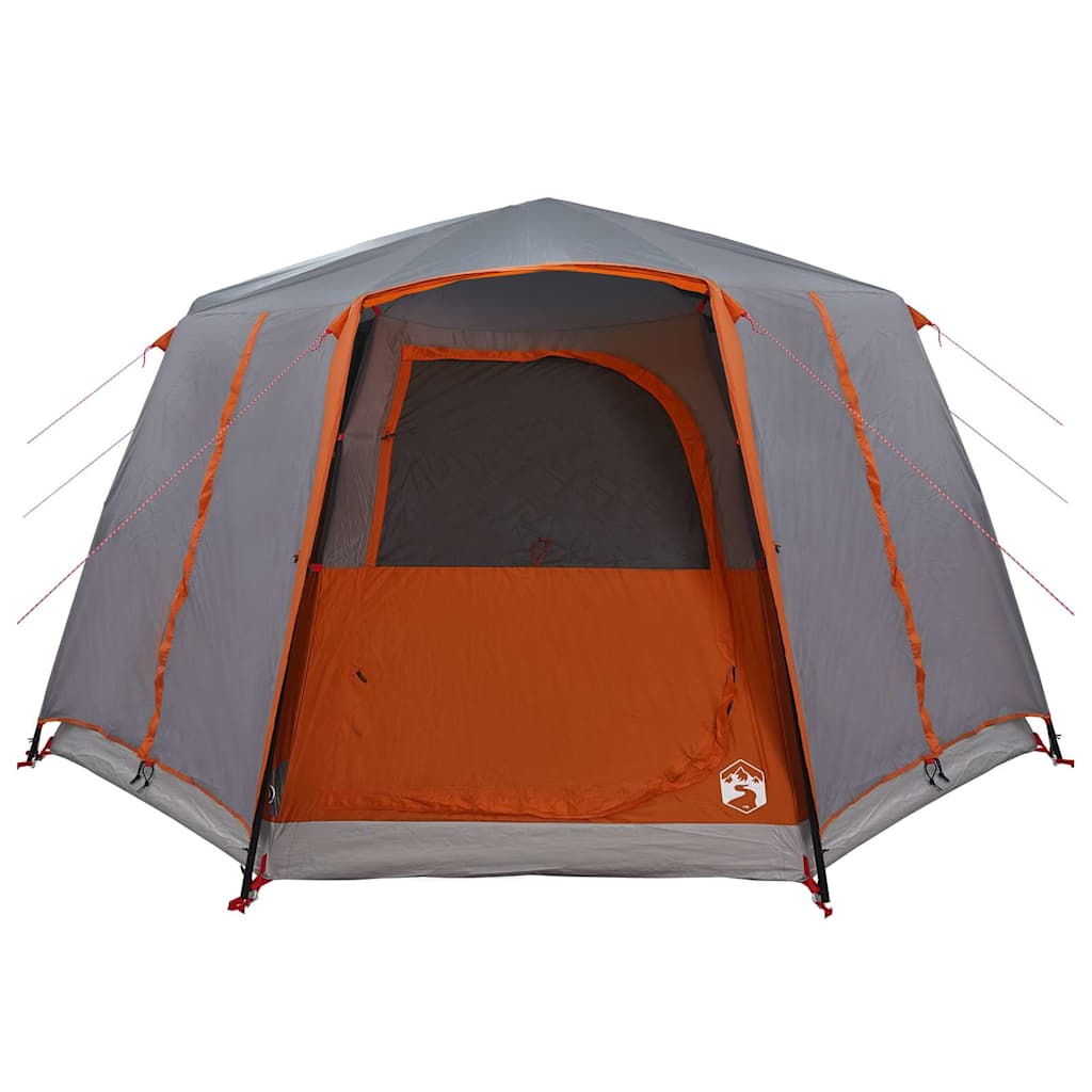 Zelt für 6 Personen mit Dach Grau und Orange 425 x 396 x 222 cm
