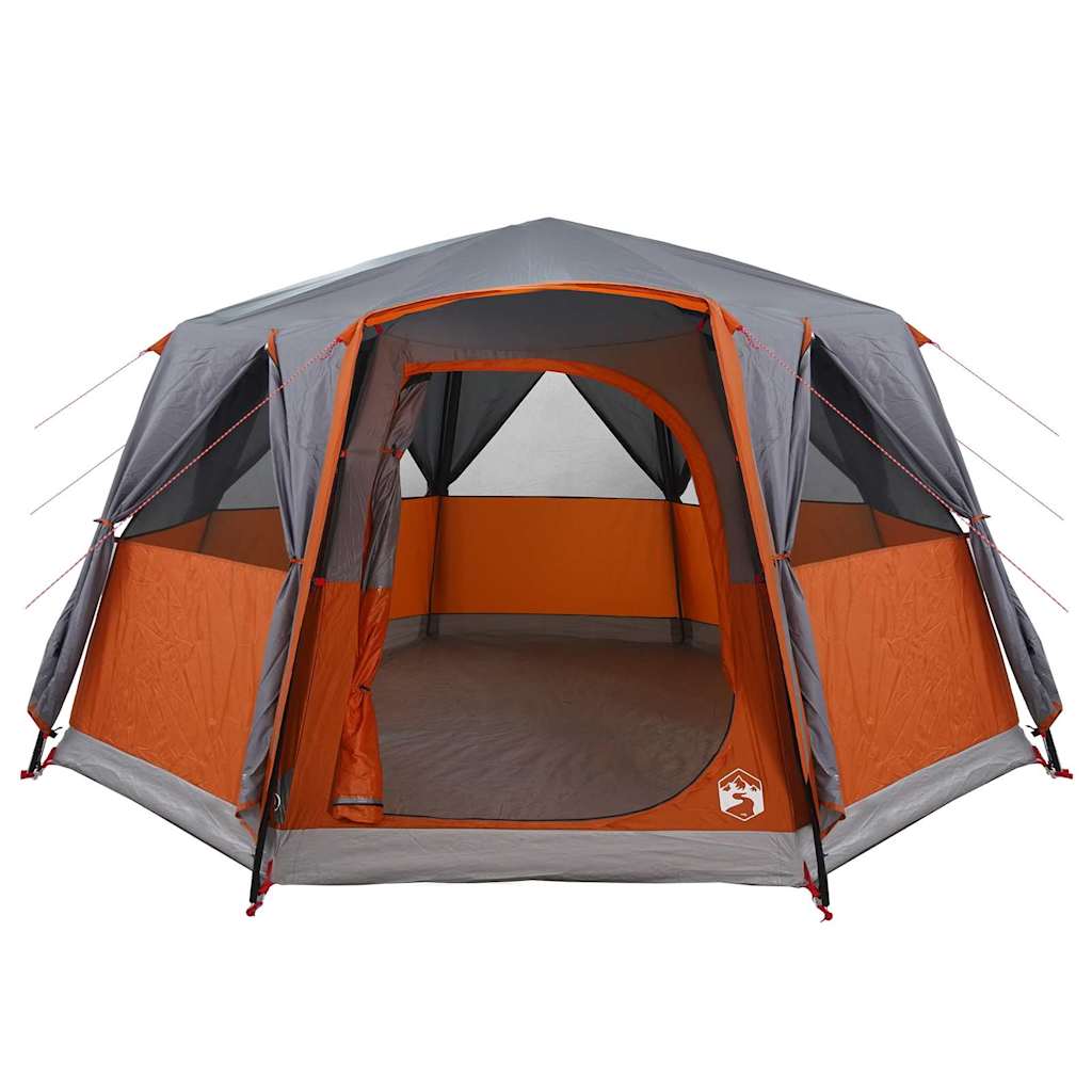 Zelt für 6 Personen mit Dach Grau und Orange 425 x 396 x 222 cm
