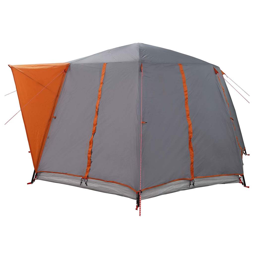 Zelt für 6 Personen mit Dach Grau und Orange 425 x 396 x 222 cm