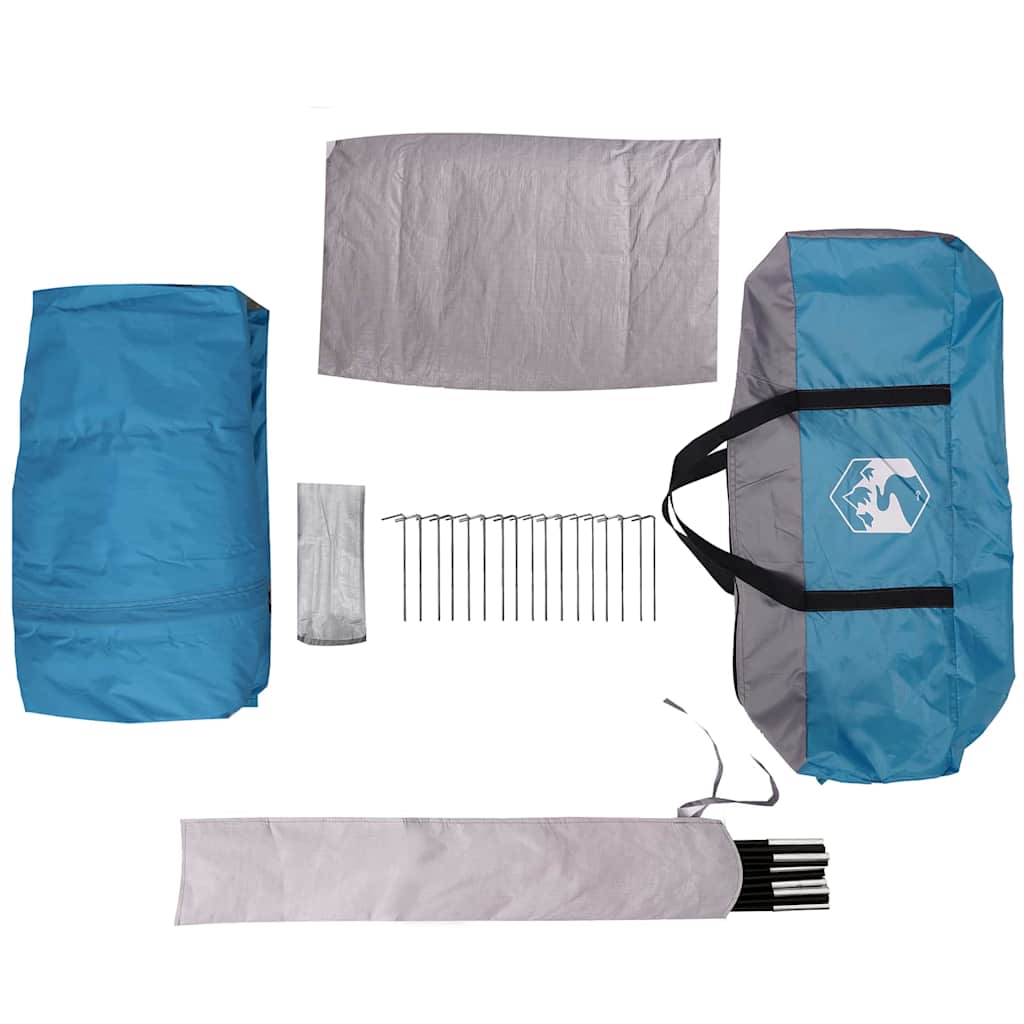 Kabinenzelt für 7 Personen mit Dach Blau 400 x 350 x 212 cm