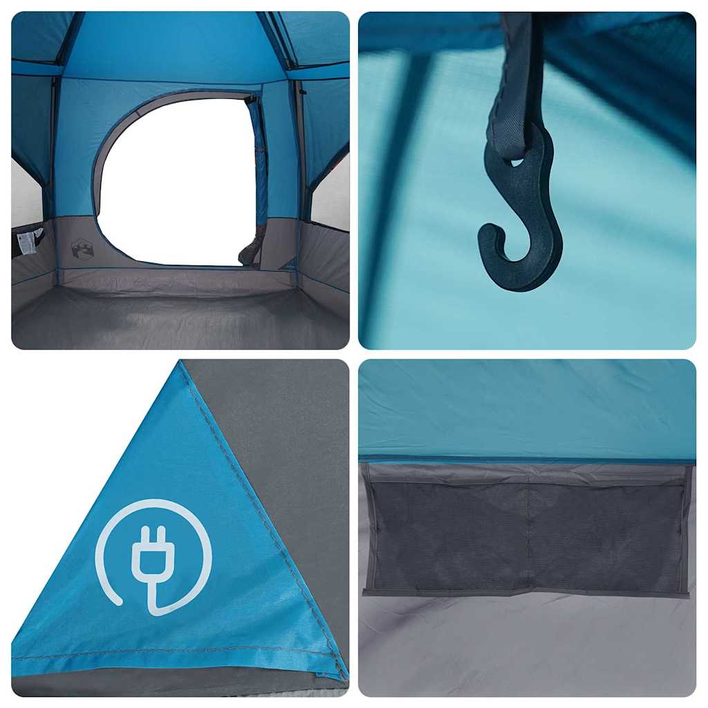 Kabinenzelt für 7 Personen mit Dach Blau 400 x 350 x 212 cm