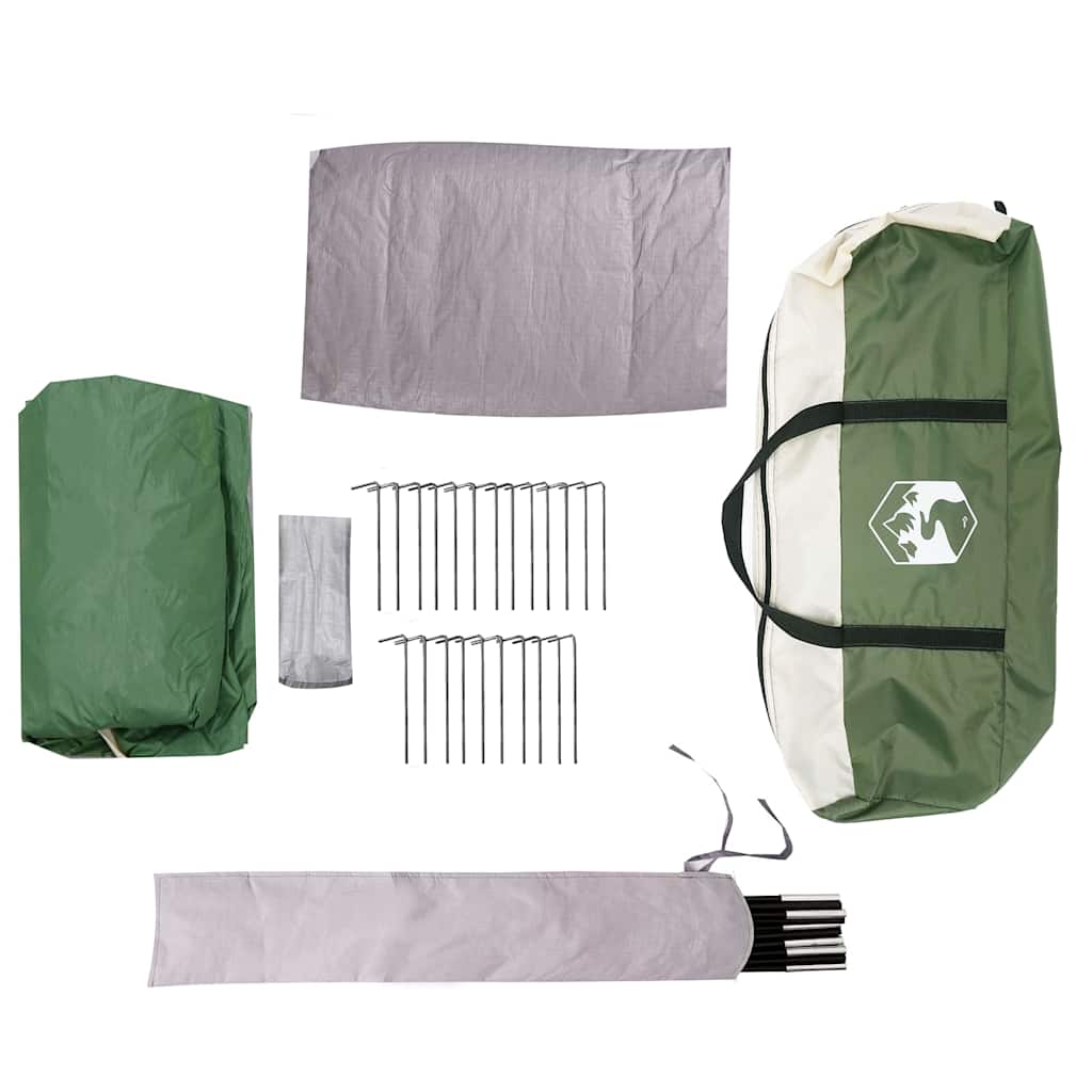 Cabin Zelt 3-Personen mit Dach Grün und Weiß 320 x 320 x 203 cm