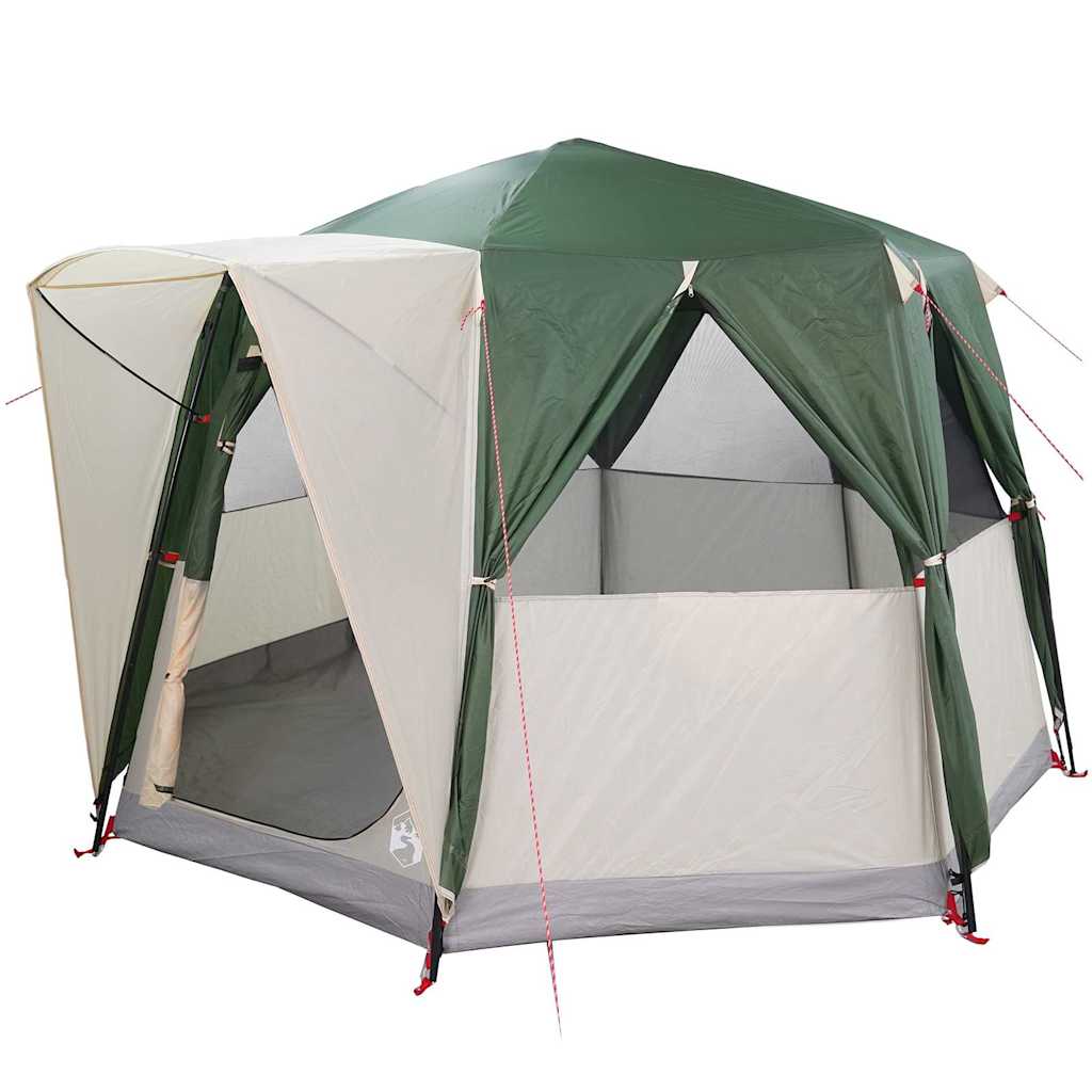 Cabin Zelt 3-Personen mit Dach Grün und Weiß 320 x 320 x 203 cm